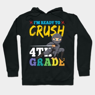 Ninja 4th Grade Rocks Gift First Day of School Hoodie